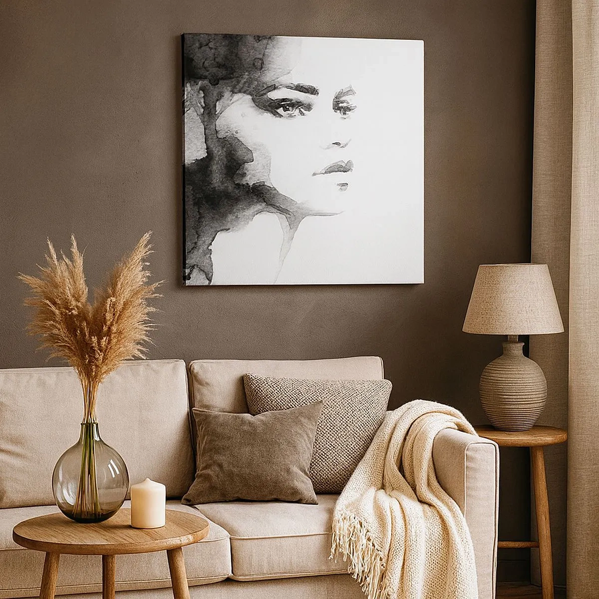 Lærredstryk - Billede på lærred - Lavet af mystik og tåge - 30x30 cm