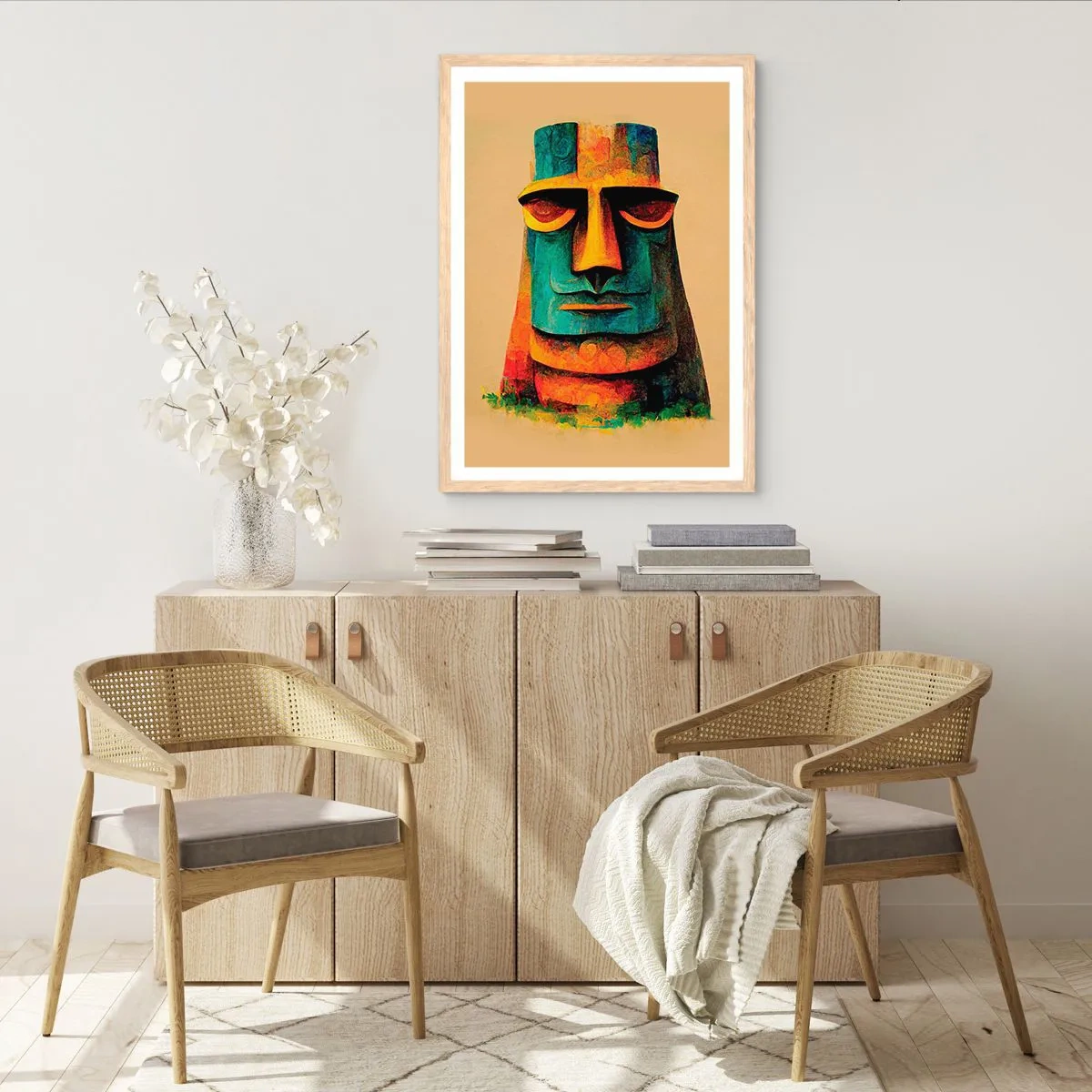 Plakat i ramme af lyst egetræ - Statuarisk, men alligevel sympatisk - 30x40 cm