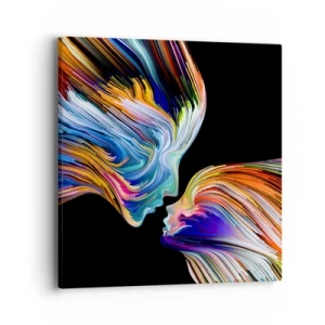 Lærredstryk - Billede på lærred - Fusion af energi og lys - 40x40 cm