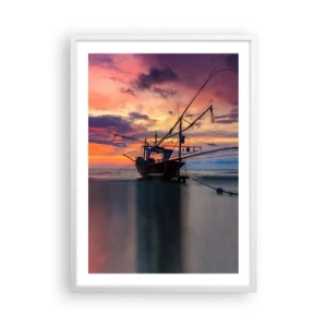Plakat i hvid ramme - En eksotisk aften - 50x70 cm