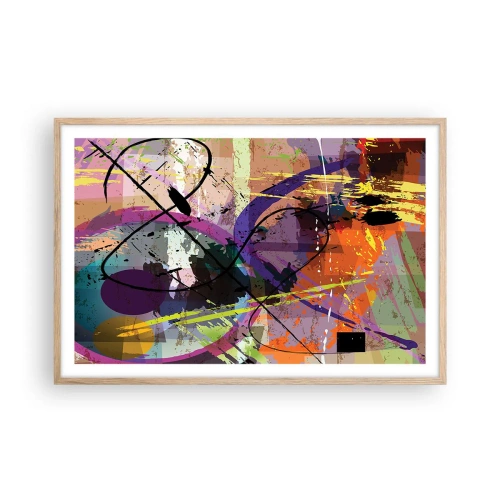 Plakat i ramme af lyst egetræ - Kan være lige eller rundt - 91x61 cm