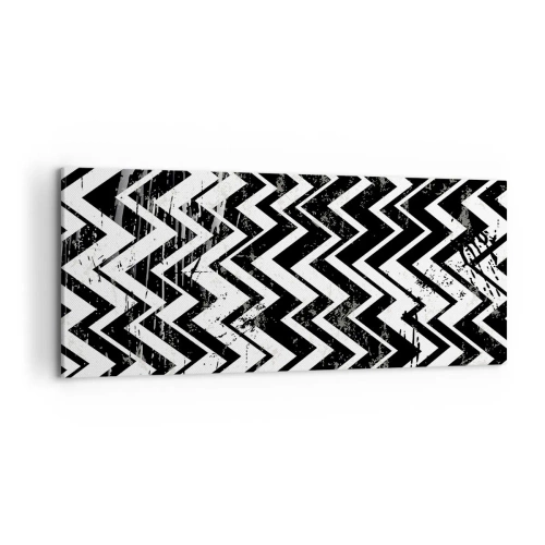 Lærredstryk - Billede på lærred - Zig-hvid, zag-sort - 100x40 cm