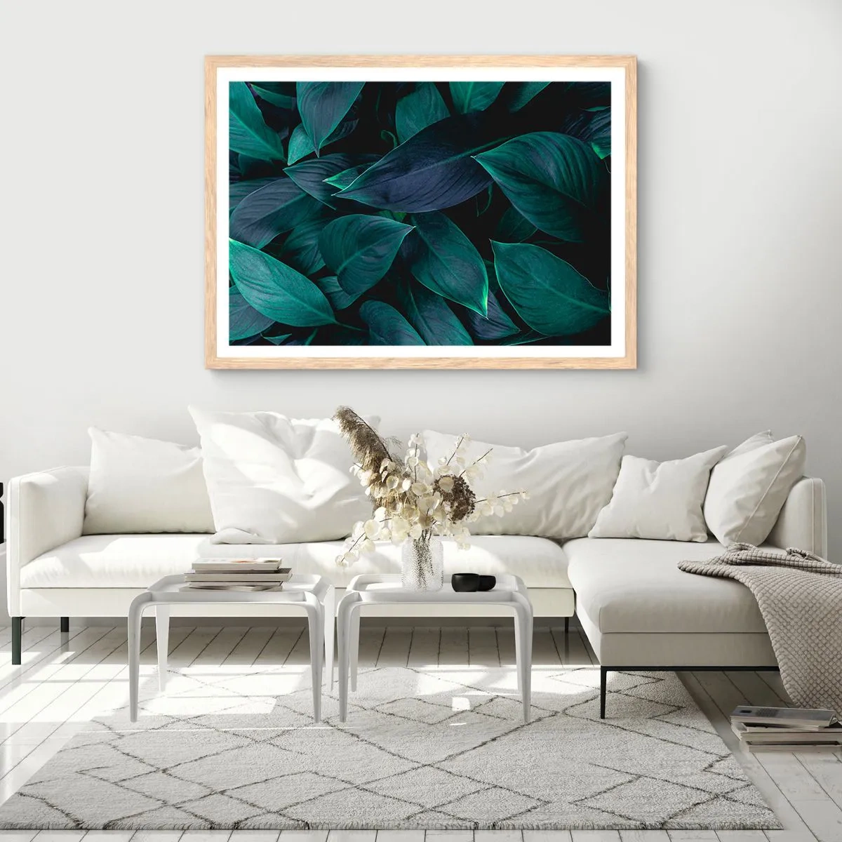 Plakat i ramme af lyst egetræ - Grønt i sig selv - 100x70 cm