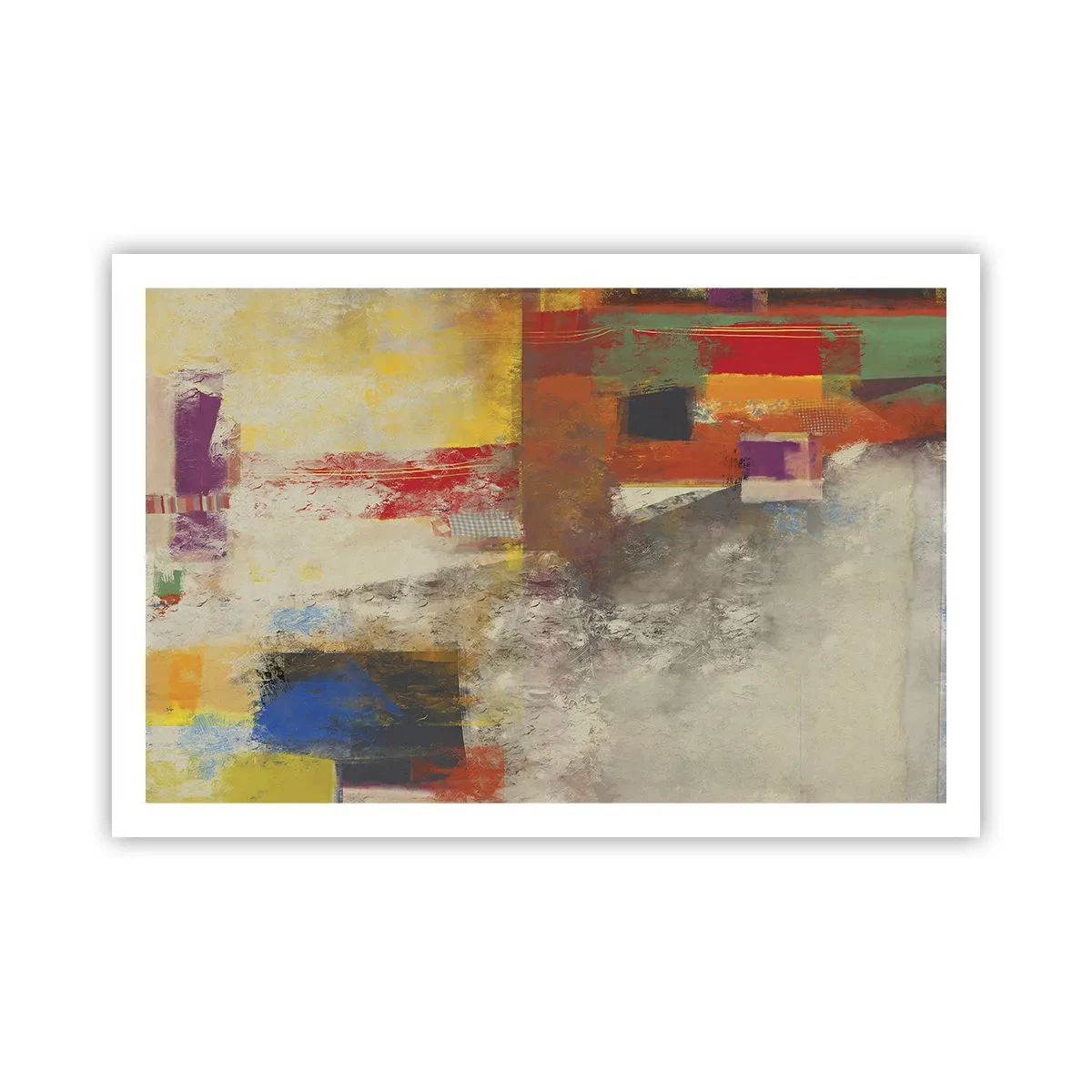 Plakat - Geometri af farver - 91x61 cm
