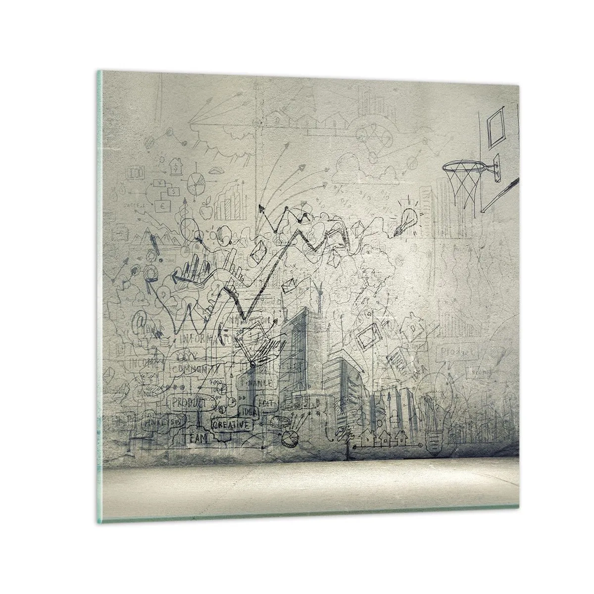 Billede på glas - Mit vidunderlige byliv - 70x70 cm