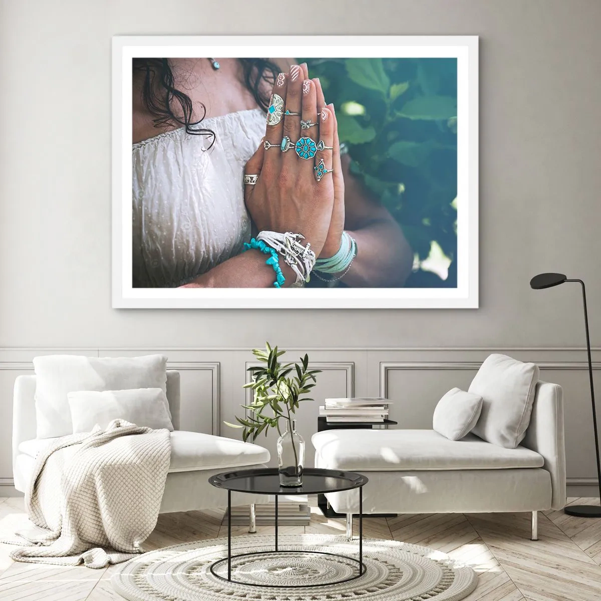 Plakat i hvid ramme - Velkommen til værens centrum - 40x30 cm