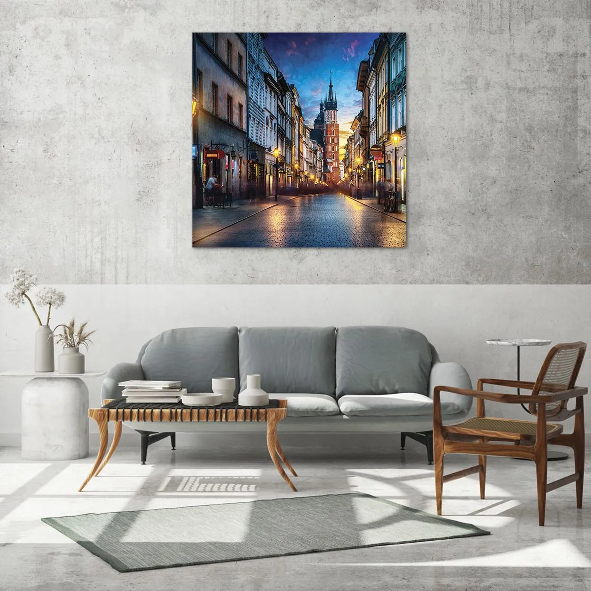 Billede på glas - Krakows charme - 70x70 cm