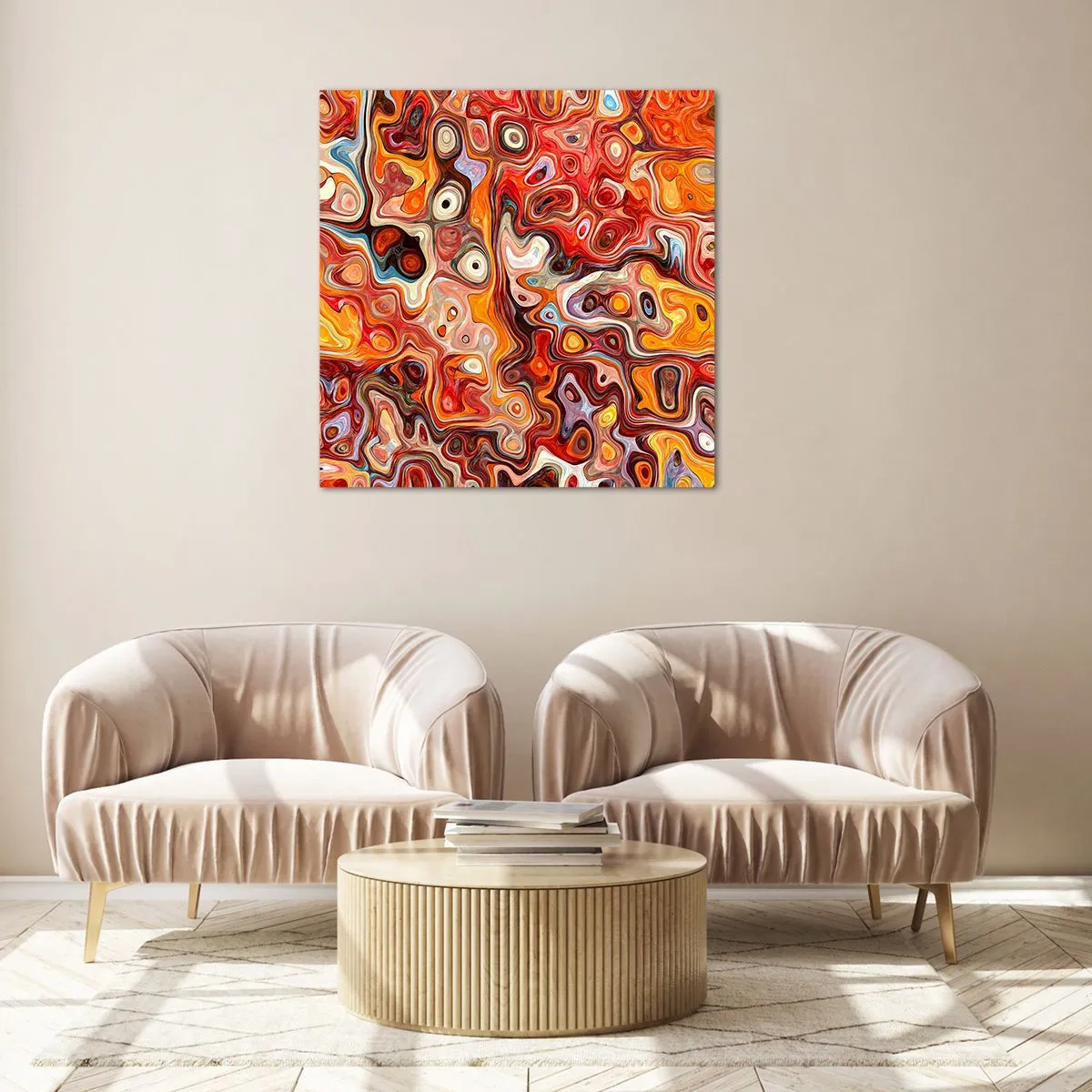 Billede på glas - Hvis nødderne var smeltet i honningen - 60x60 cm