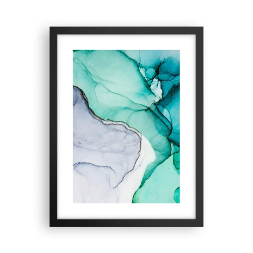 Plakat i sort ramme - Undersøgelse i turkis - 30x40 cm