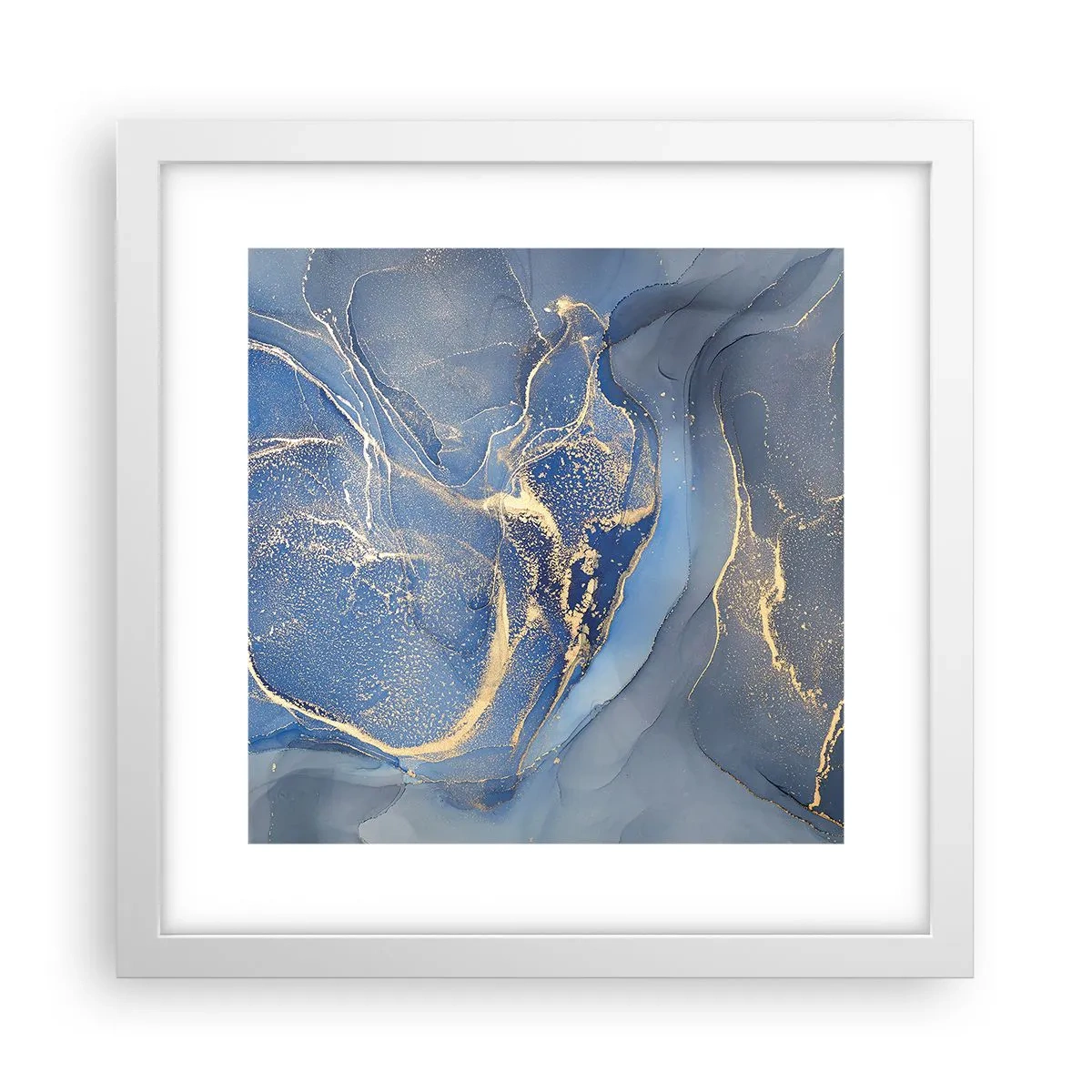 Plakat i hvid ramme - Guldstøv - 30x30 cm