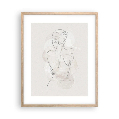 Plakat i ramme af lyst egetræ - Som et følsomt instrument - 40x50 cm