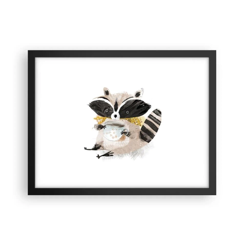 Plakat i sort ramme - Min ven vaskebjørnen - 40x30 cm