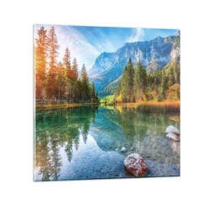 Billede på glas - Efterårets blidhed - 70x70 cm