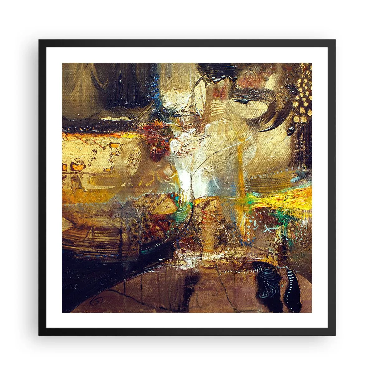 Plakat i sort ramme - Kold, varm, meget varm - 60x60 cm