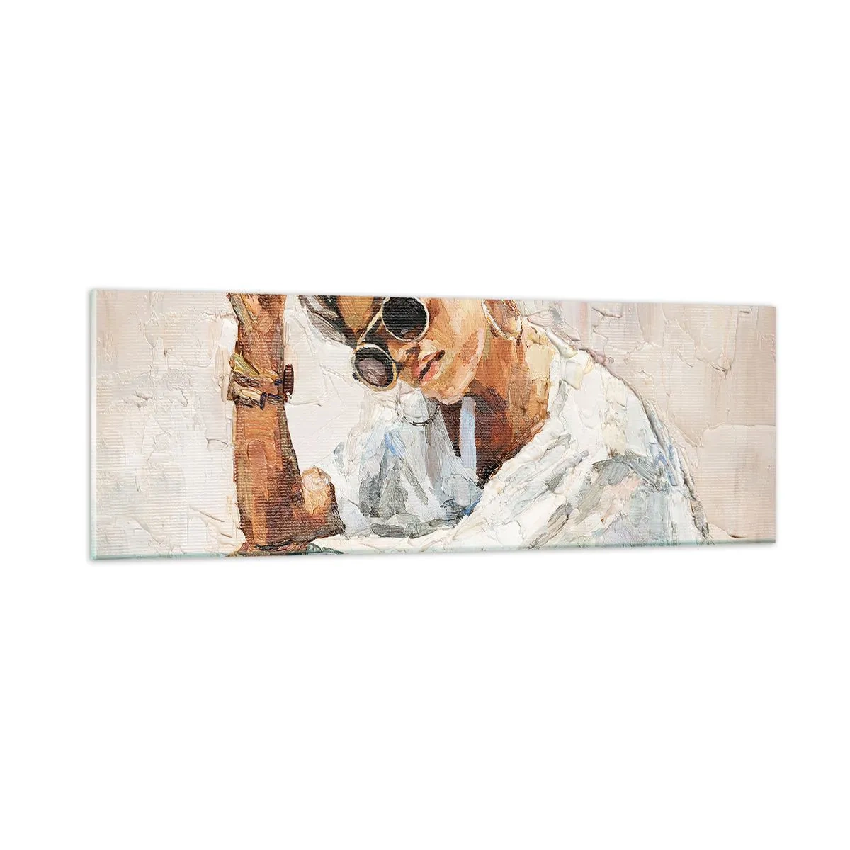 Billede på glas - Portræt i fuldt sollys - 90x30 cm