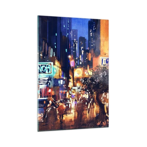 Billede på glas - Og byen sover ikke - 80x120 cm