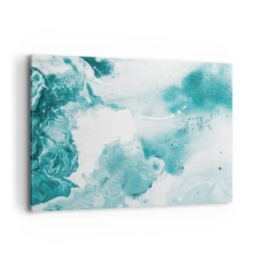Lærredstryk - Billede på lærred - Blå oversvømmelsesflader - 100x70 cm