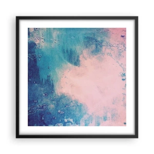 Plakat i sort ramme - Blå omfavnelse - 50x50 cm