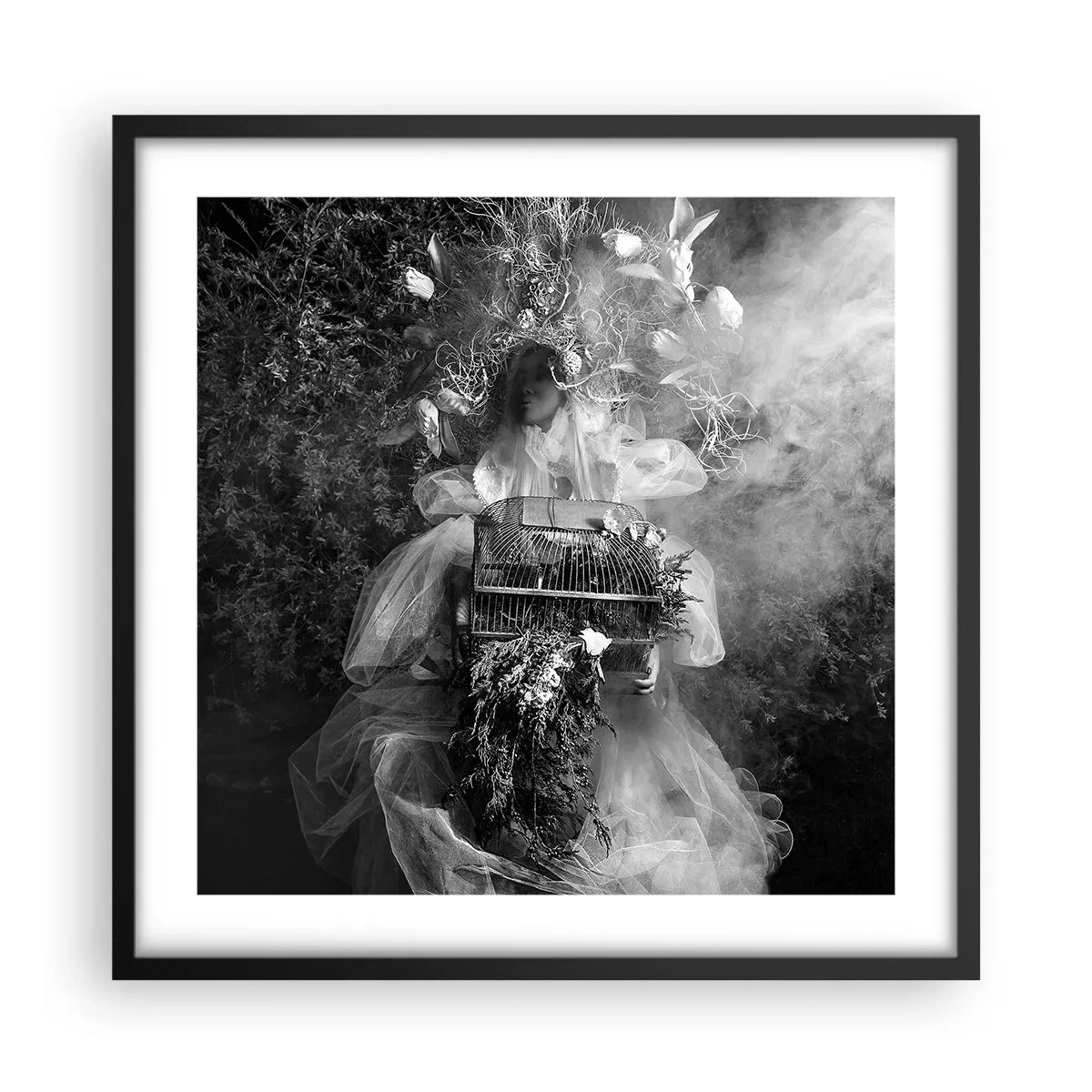 Plakat i sort ramme - Selve Moder - Naturen - 50x50 cm