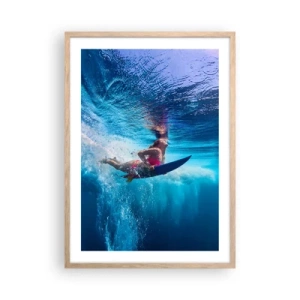 Plakat i ramme af lyst egetræ - Dybden af glæde - 50x70 cm