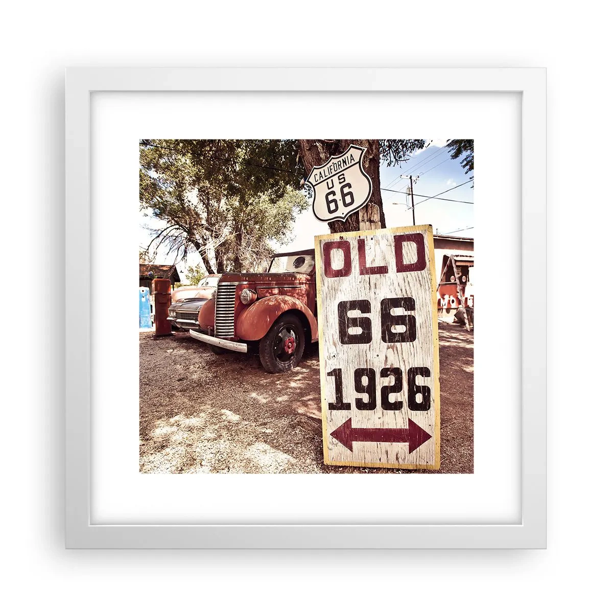 Plakat i hvid ramme - En legende om det amerikanske landskab - 30x30 cm