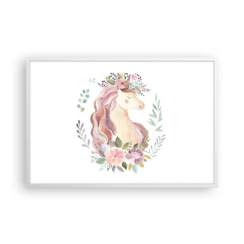 Plakat i hvid ramme - En invitation til eventyrets verden - 91x61 cm