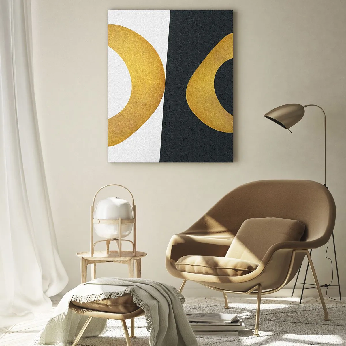 Billede på glas - Først: guld - 50x70 cm