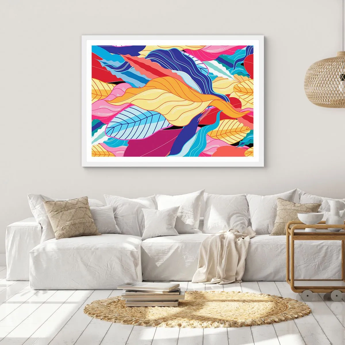 Plakat i hvid ramme - Et farverigt rod - 50x40 cm
