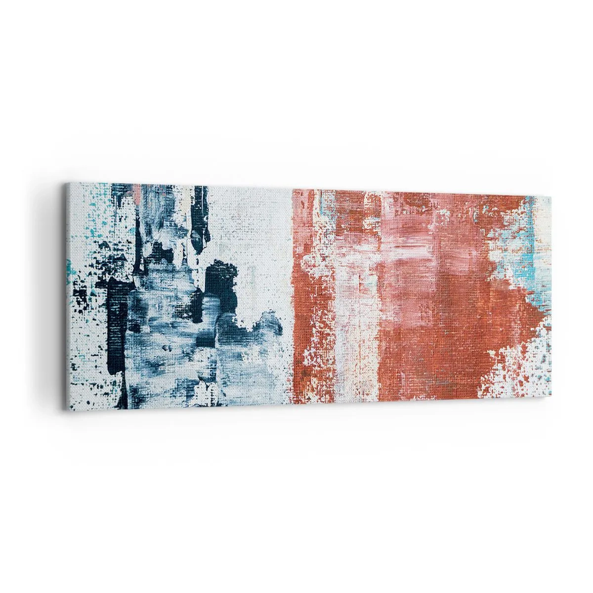 Lærredstryk - Billede på lærred - Abstrakt halvt og halvt - 120x50 cm