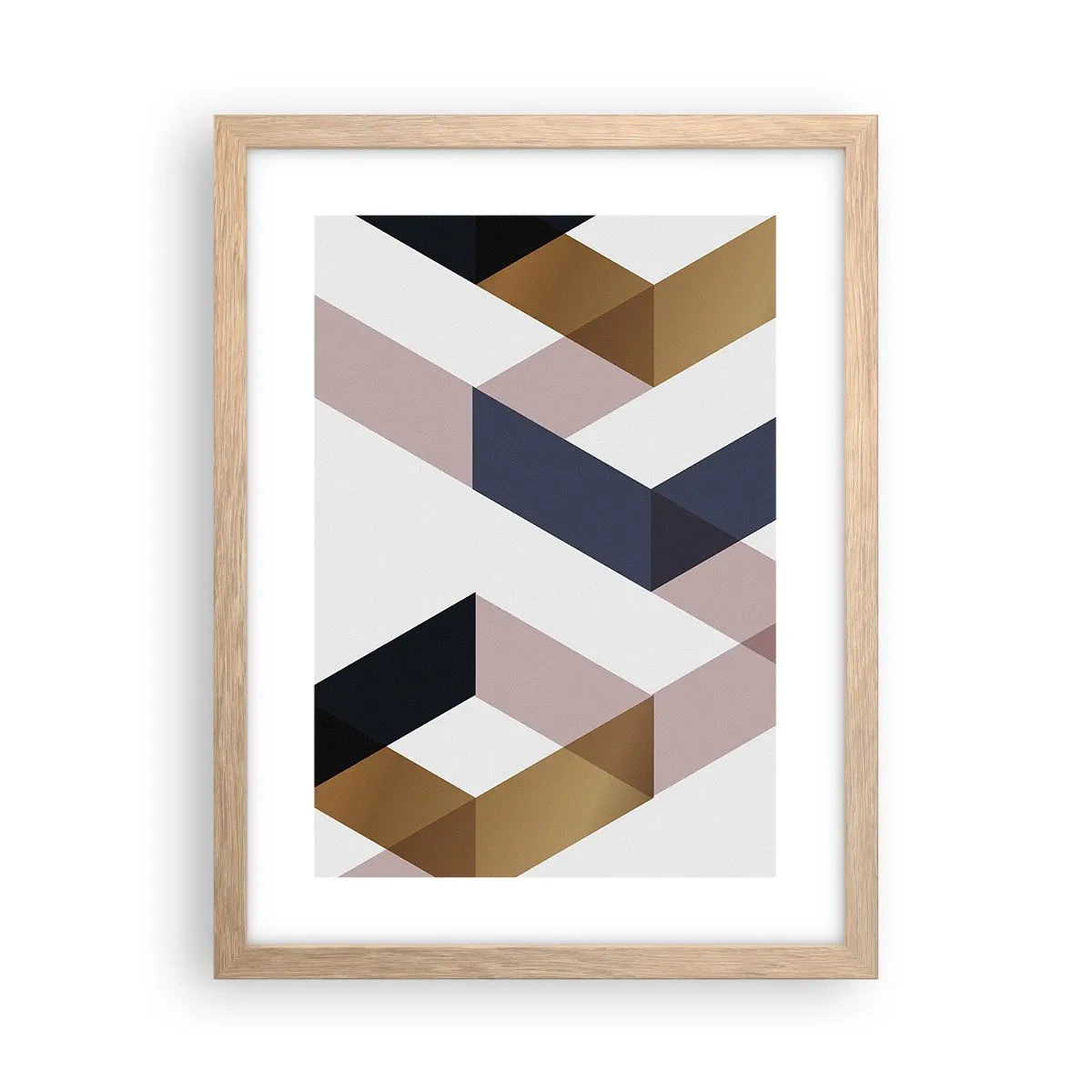 Plakat i ramme af lyst egetræ - Planer og vinkler - 30x40 cm