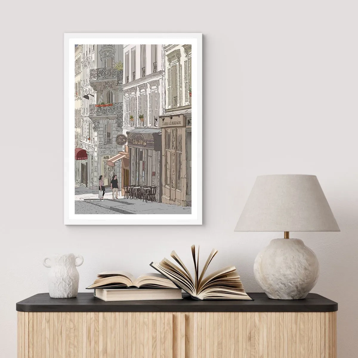 Plakat i hvid ramme - Byens glæder - 30x40 cm