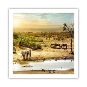 Plakat - "Og ud af Eden flød en flod...". - 60x60 cm