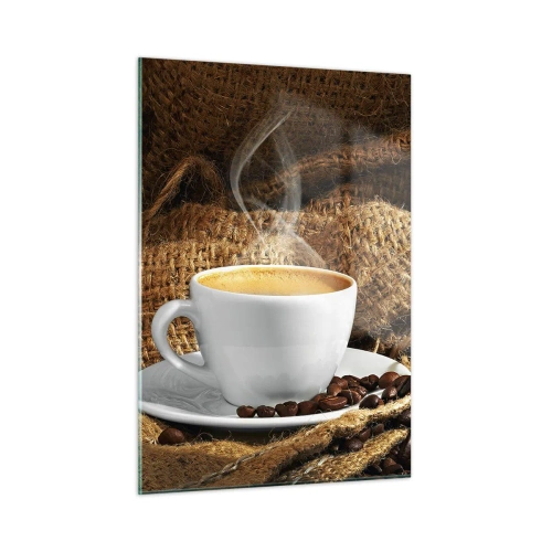 Billede på glas - Duften af mokka og honningvæskens tæthed - 50x70 cm