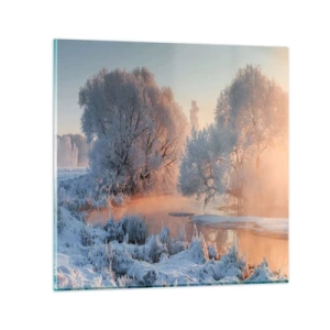 Billede på glas - Alt lyser i solskinnende krystal - 70x70 cm