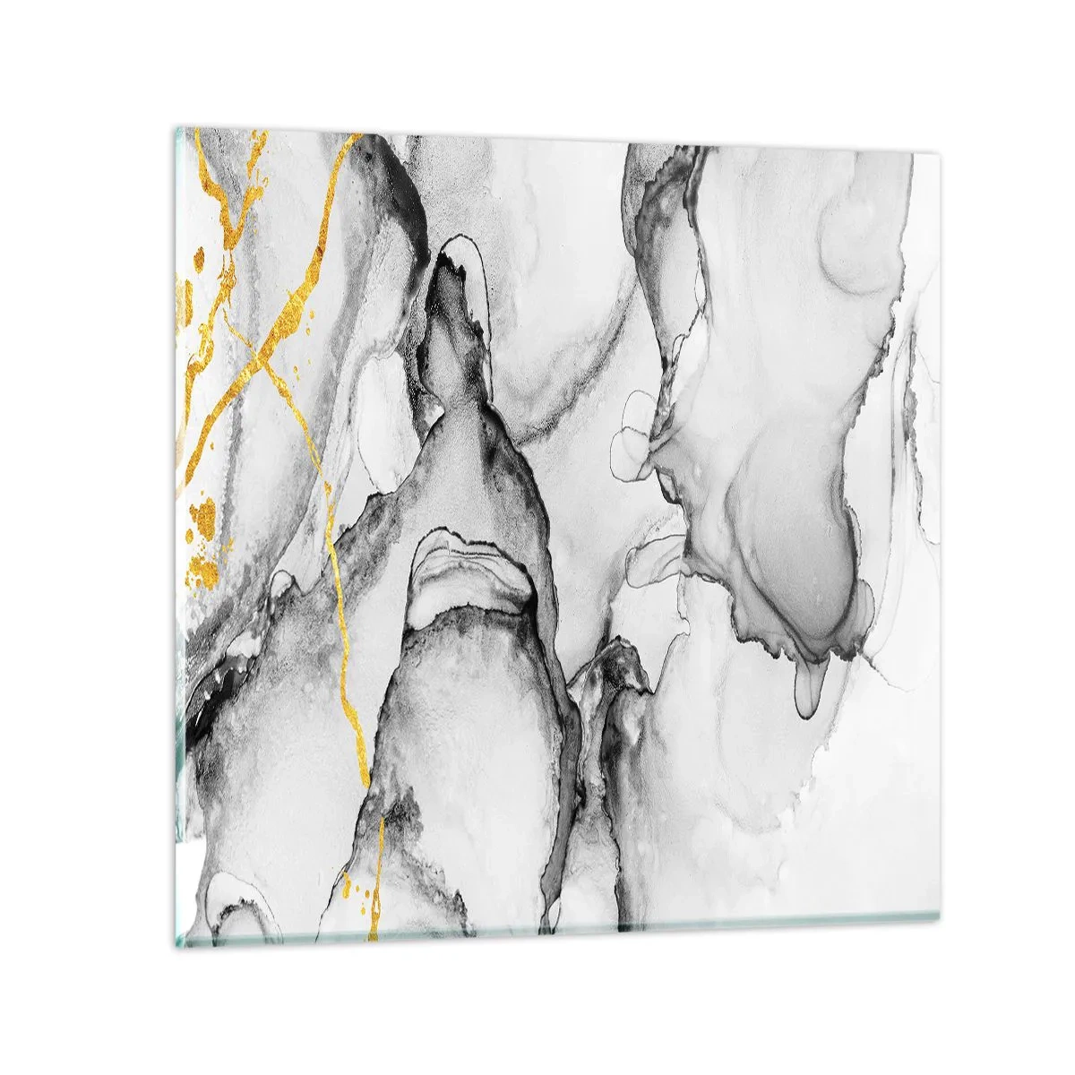 Billede på glas - Sammensætning med guldmotiv - 70x70 cm