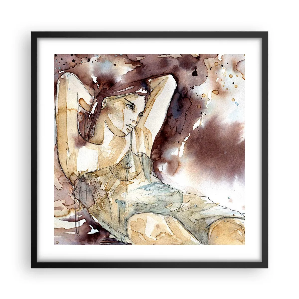 Plakat i sort ramme - I stemning af lilla - 50x50 cm