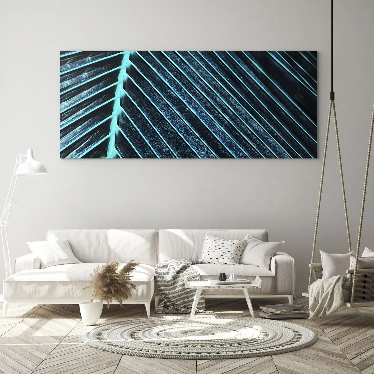 Billede på glas - Tekstur af grønt - 120x50 cm