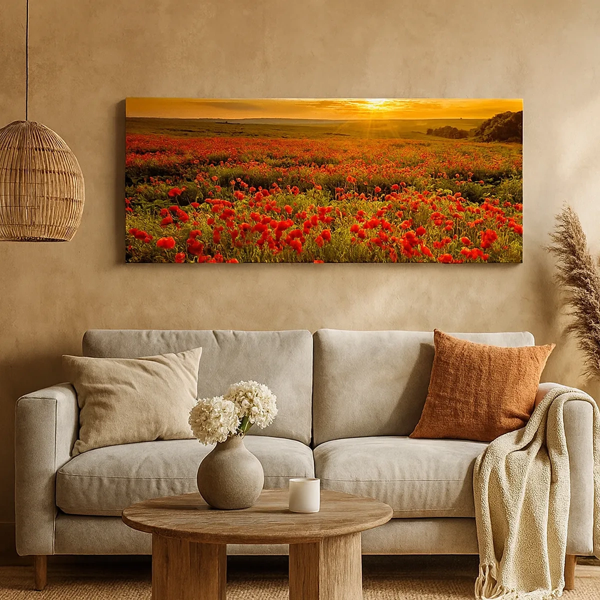 Lærredstryk - Billede på lærred - Blandt bølgerne af raslende enge, blandt flodblomster - 30x30 cm