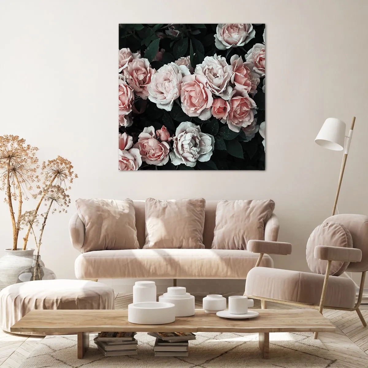 Lærredstryk - Billede på lærred - Lyserød ansamble - 30x30 cm
