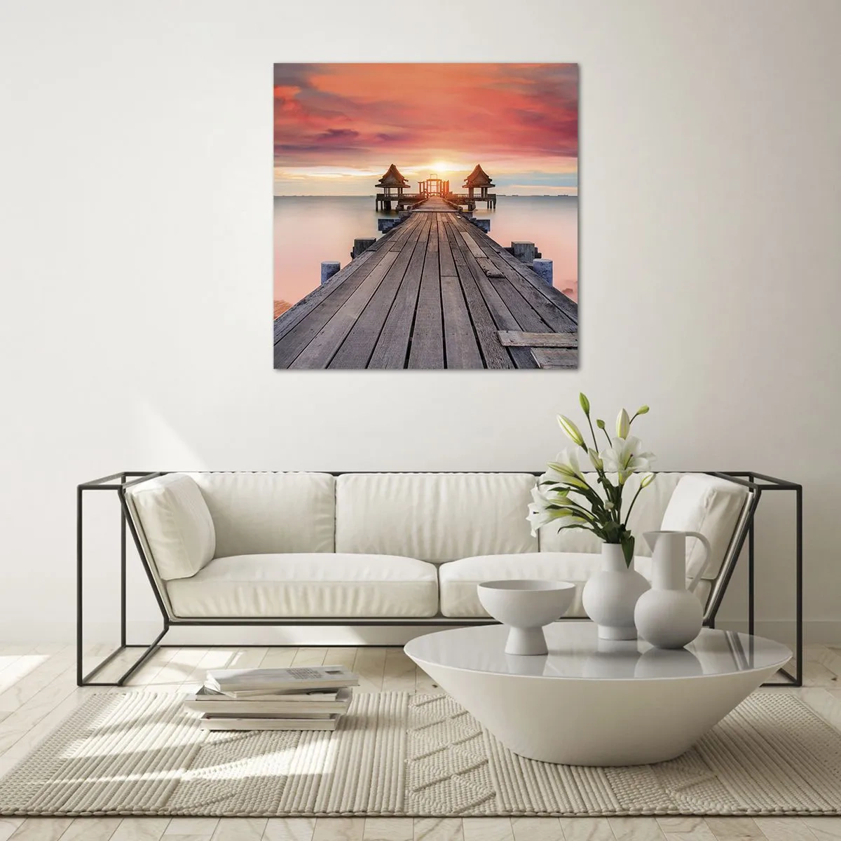 Billede på glas - Fra vest til øst - 70x70 cm