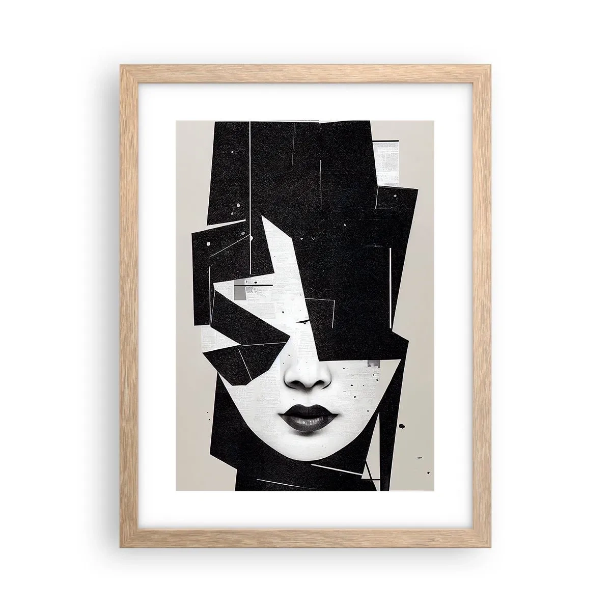 Plakat i ramme af lyst egetræ - Dybt skjult - 30x40 cm