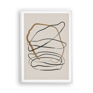 Plakat i hvid ramme - Komposition - dans i besiddelse - 70x100 cm