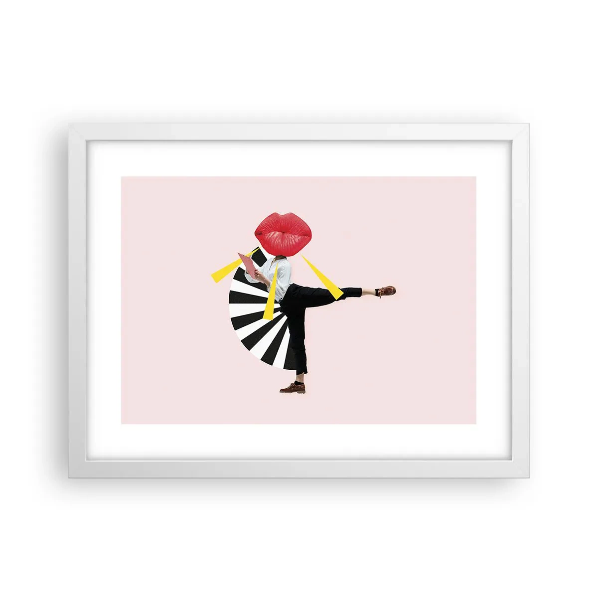 Plakat i hvid ramme - Surrealistisk popkunst - 40x30 cm