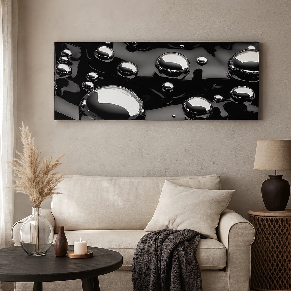 Lærredstryk - Billede på lærred - Fra de sorte dybder - 30x30 cm