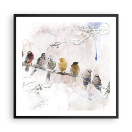Plakat i sort ramme - Møde med vinger - 60x60 cm