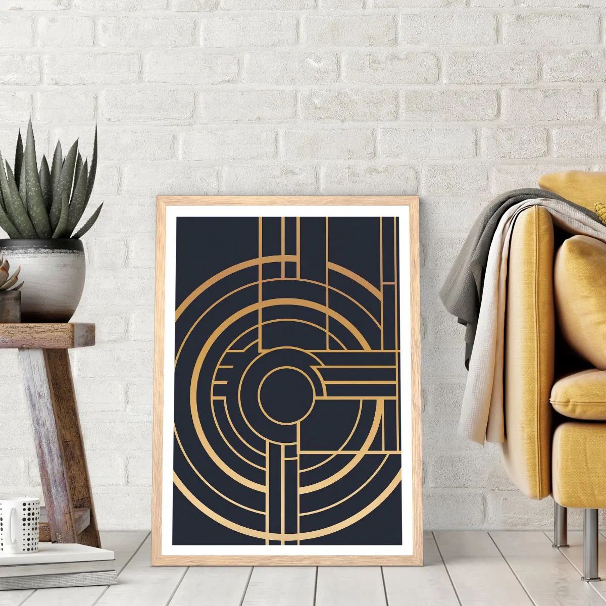 Plakat i ramme af lyst egetræ - At vende tingene på hovedet - 50x70 cm