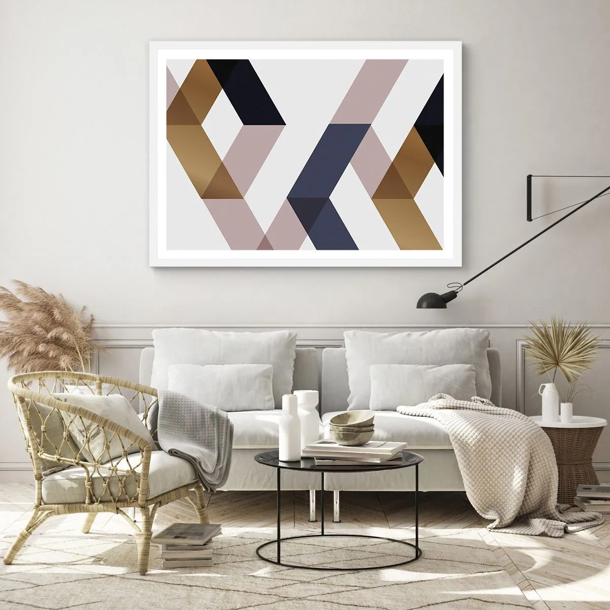 Plakat i hvid ramme - Planer og vinkler - 91x61 cm