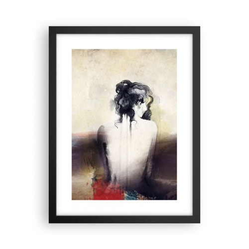 Plakat i sort ramme - Glatte linjer, ovale former - 30x40 cm