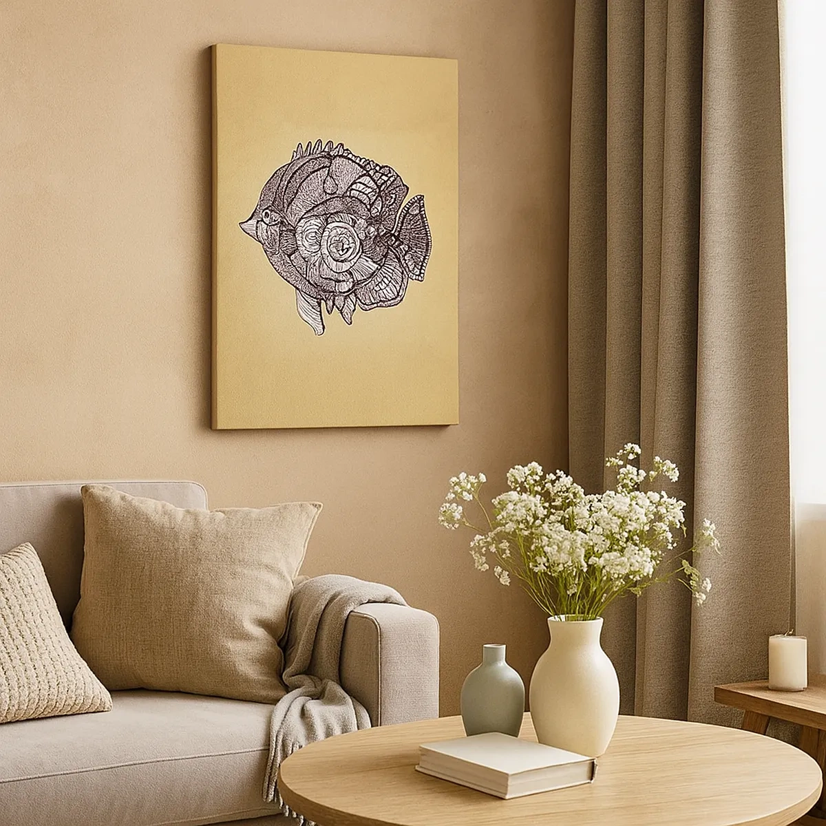 Lærredstryk - Billede på lærred - Fra et hav af ornamenter - 50x70 cm