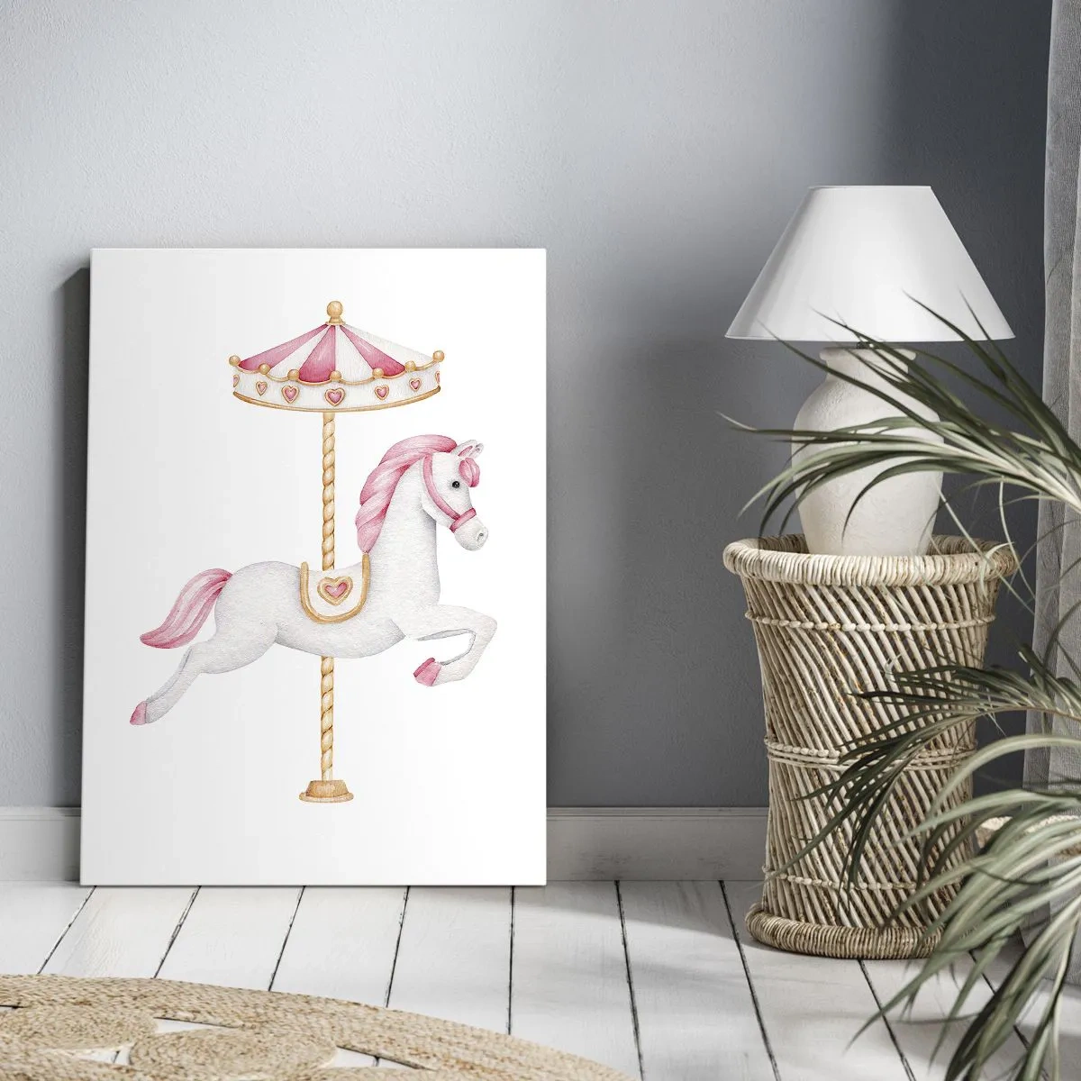Lærredstryk - Billede på lærred - Han satte af sted med en hov - 50x70 cm